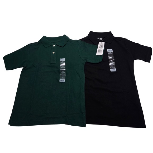 Izod Other - IZOD Kids Boys S(8) Regular Fit Short Sleeve Polo Shirts Green Black NWT